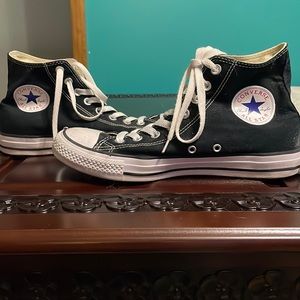 CONVERSE: black high tops — size: 10 (US women)
